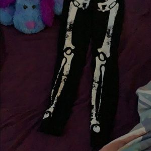 Black skeleton leggings